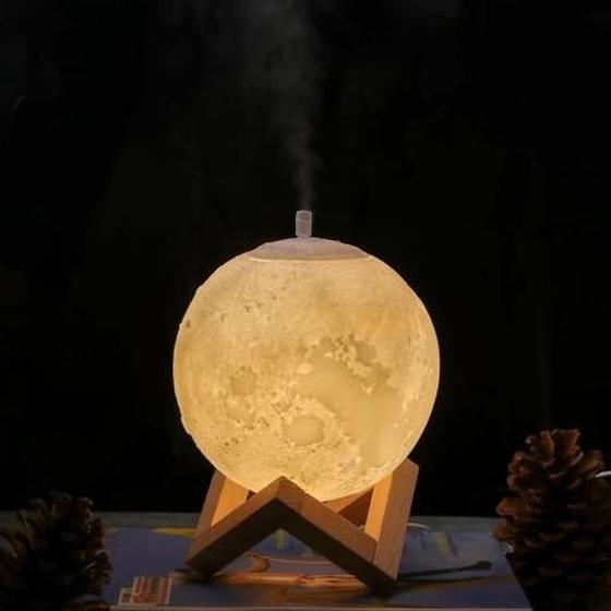 Imagem de Umidificador Aromatizador Luminária abajur Lua Cheia 3d