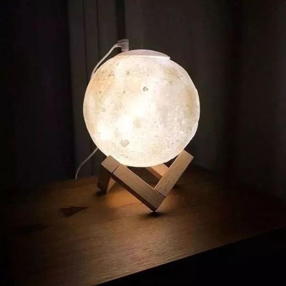 Imagem de Umidificador Climatizador Difusor Aromatico Luminaria Lua