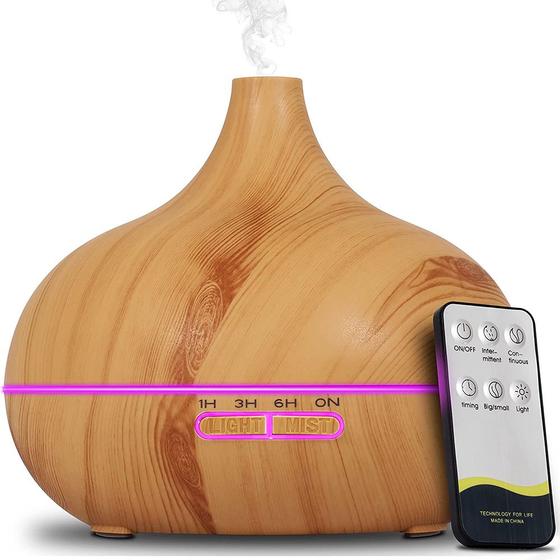 Imagem de Umidificador de ar difusor aromatizador cor madeira clara
