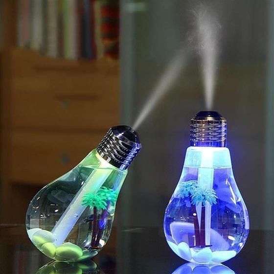 Imagem de Umidificador e Aromatizador de Ar Luminária em Formato de Lâmpada