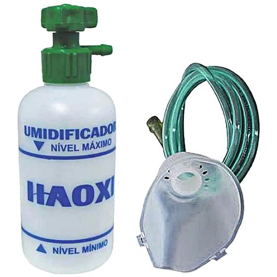 Imagem de Umidificador para O2 Haoxi 250Ml com Extensão e Máscara Adulto