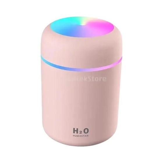 Imagem de Umidificador Portátil USB 300ml - Névoa Fria, Aroma Difusor e Luz Noturna Colorida