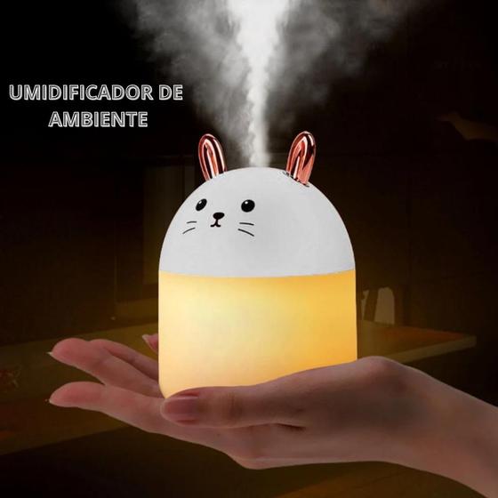 Imagem de Umidificador Purificador De Ar Ambientes Fechados Luminária Led USB Portátil Coelho - Sortido