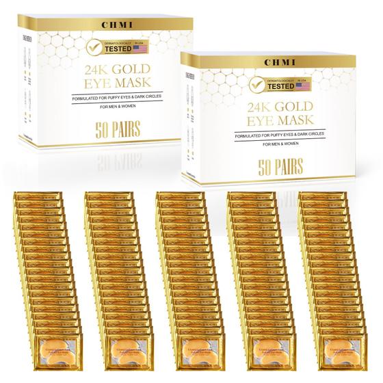 Imagem de Under Eye Patches CHMI 24K Gold (100 pares) para cuidados com os olhos