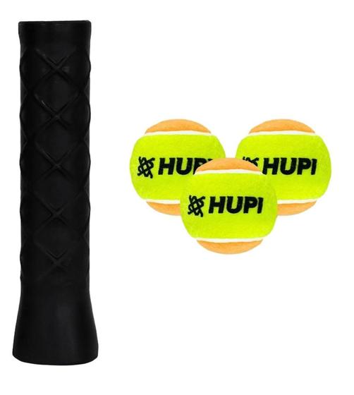 Imagem de Undergrip Spider Preto + Pack 03 Bolas HUPI Pro Beach Tennis