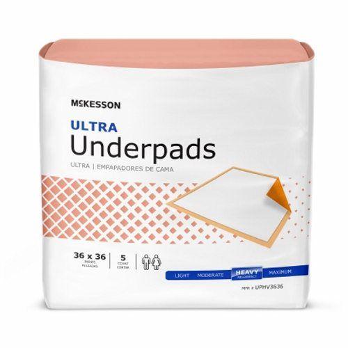 Imagem de Underpad McKesson Ultra 36 x 36 polegadas descartável cotão /polímero de absorção pesada pêssego 5 sacos da McKesson (pacote com 4)