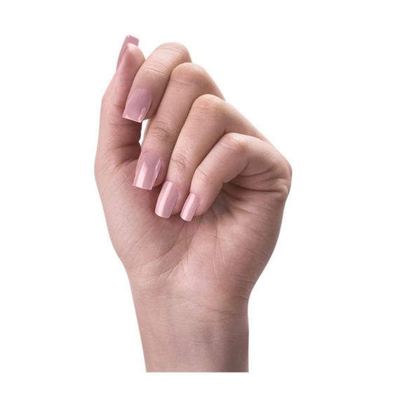 Imagem de Unha Postiça Nude Rose com 24 unidades Quadrada Media Dompel com cola