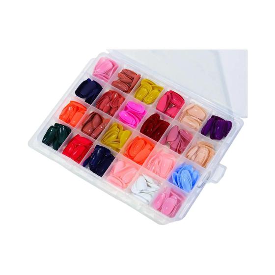 Imagem de Unhas Falsas Acrílicas Coloridas - 576/288 Peças - Caixa de Balé - Aplicação em Gel