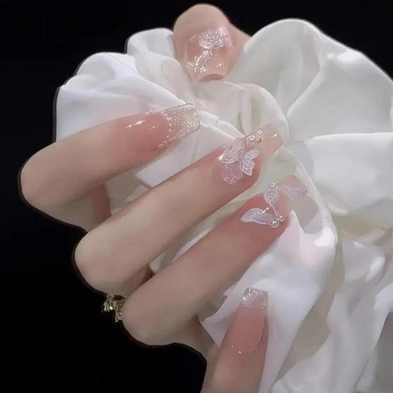 Imagem de Unhas Falsas - Kit com 24 Unidades, Cola e Lima