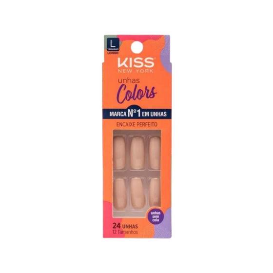 Imagem de Unhas Postiças Colors Kiss New York Nude Bailarina Longo