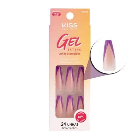 Imagem de Unhas Postiças Kiss Ny Gel Extend Bailarina Com 24Un Gn02B