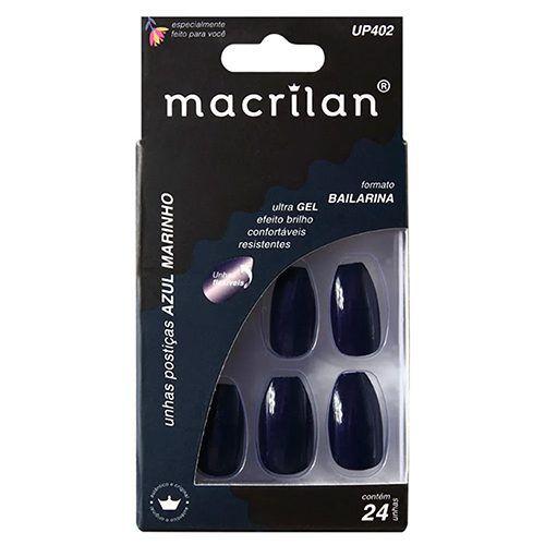 Imagem de Unhas Postiças UP402 estilo bailarina Macrilan cor Azul marinho