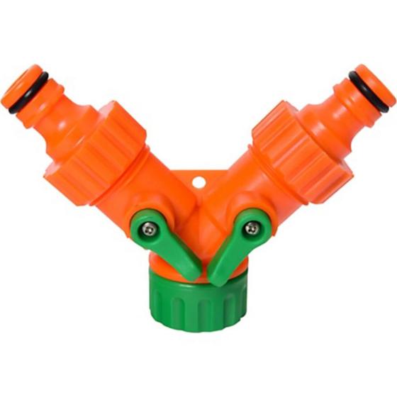 Imagem de União 1/2" 2 Bicos de Engate Rápido com Adaptador 3/4" 11,5x9x4cm