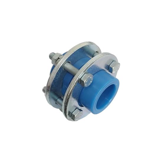 Imagem de União com Flange 90 mm PPR Azul para Rede de Ar Comprimido