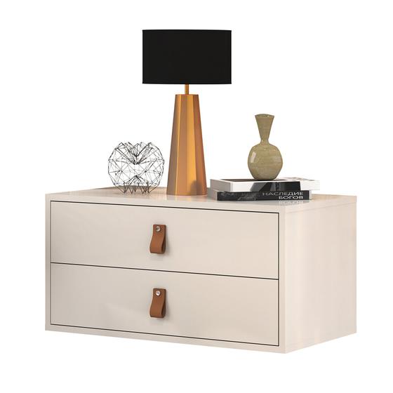 Imagem de Unic 60cm: Mesa de Cabeceira de Luxo Cor Off White