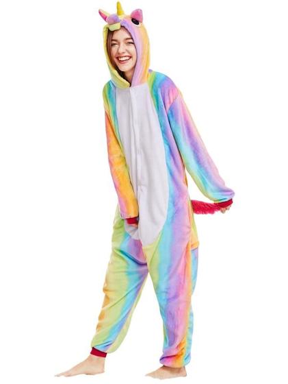 Imagem de Unicórnio Colorido Adulto Pijama Kigurumi Macacão Fantasia