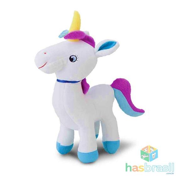 Imagem de Unicornio de Pelucia Azul Colorido 34cm - Cortex