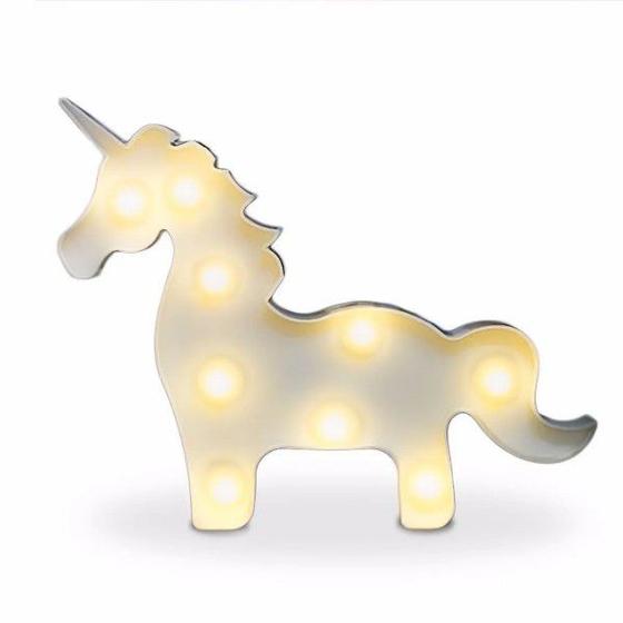 Unicórnio Luminária Led Abajur Corpo Cor Decoração Enfeite Pin