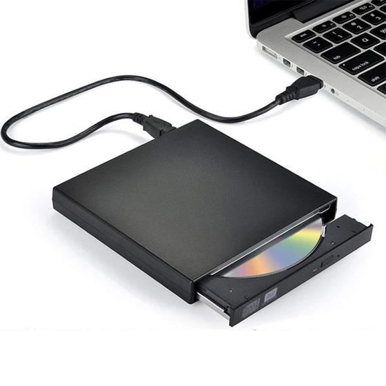 Imagem de Unidade de DVD/CD Externa Blingco - USB 2.0 Slim Portátil - Leitor e Gravador para Laptop, Notebook e Computador