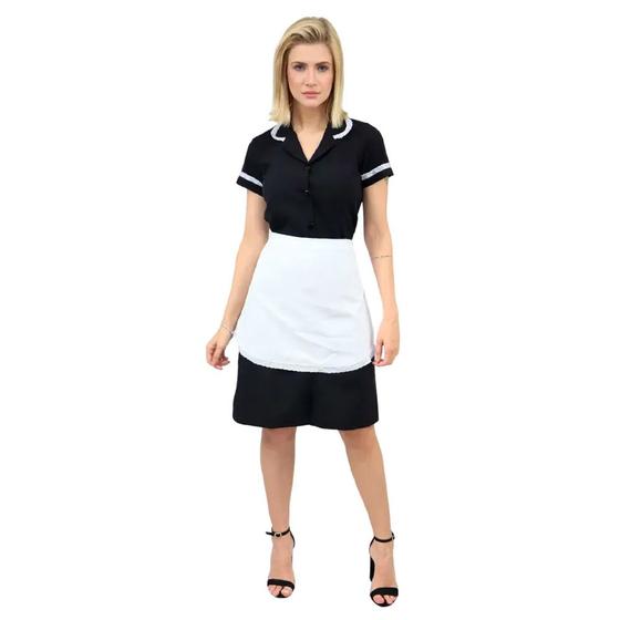 Imagem de Uniforme de Camareira Vestido de Copeira + Avental de Camareira -  Uniforme Copeira - uniforme Governanta