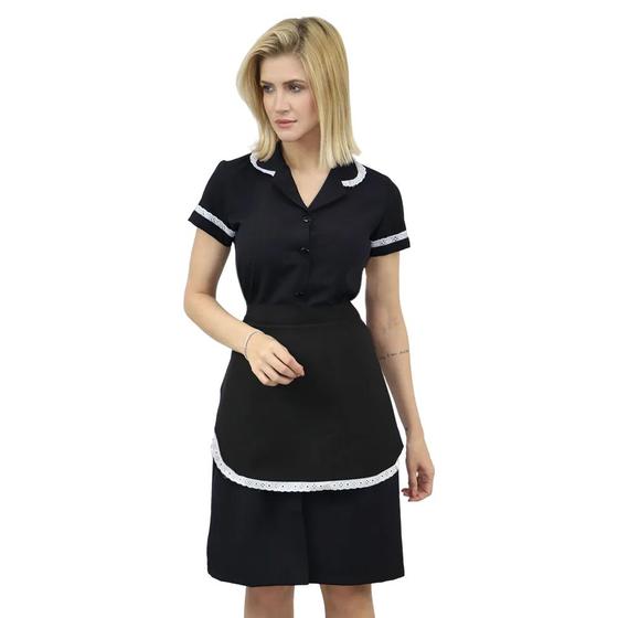 Imagem de Uniforme de Camareira Vestido de Copeira + Avental de Camareira -  Uniforme Copeira - uniforme Governanta