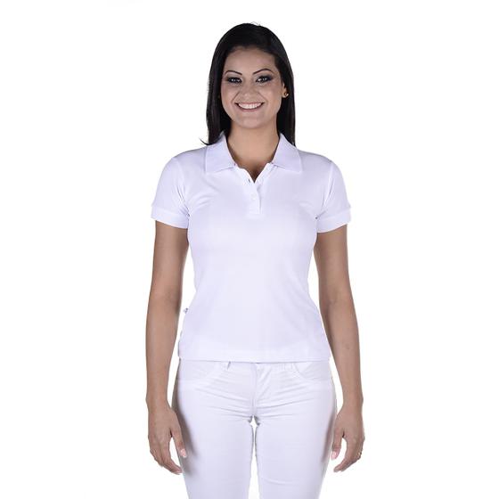 Imagem de Uniforme Feminino Blusa Baby Look em Piquet - Branco