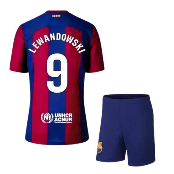 Imagem de Uniforme Infantil Barcelona 2024 jogador Lewandowski