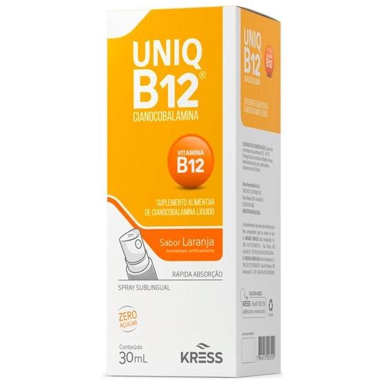 Imagem de Uniq b12 spray sublingual 30ml suplementação de vitamina b12 Kress