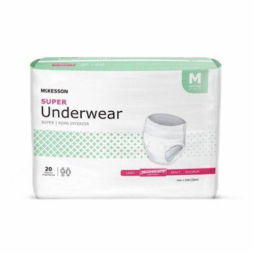 Imagem de Unissex Adult Absorbent Underwear Medium, 20 bolsas por McKesson