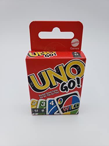 Imagem de UNO GO! Cartões de bolso para On The Go Play Mini Sized Playing Cards for Travel Stocking Stuffer Birthday Party Kids, Adults Family Game Night Color Matching Fun