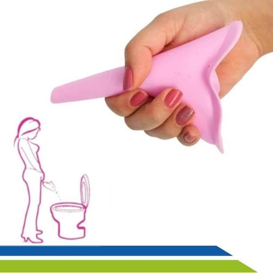 Imagem de Urinol Feminino de Silicone Condutor Higiênico Reutilizável para Fazer Xixi em Pé Rosa Longevitech