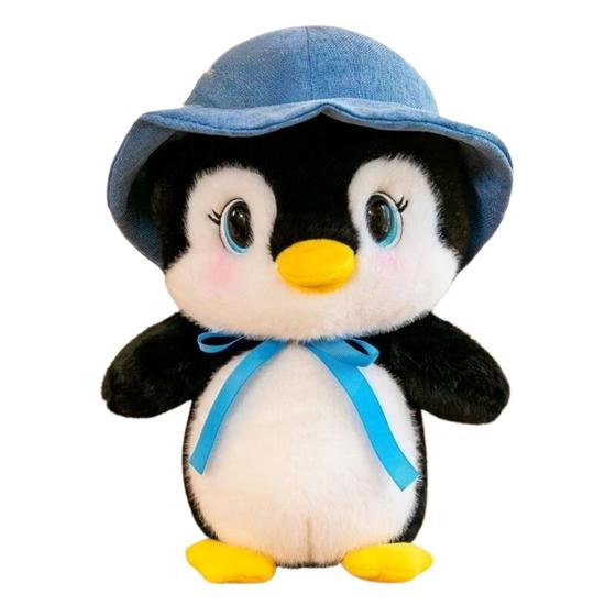 Imagem de Ursinho de Pelúcia Infantil Pinguim Brinquedo Kawaii Fofinho Castela