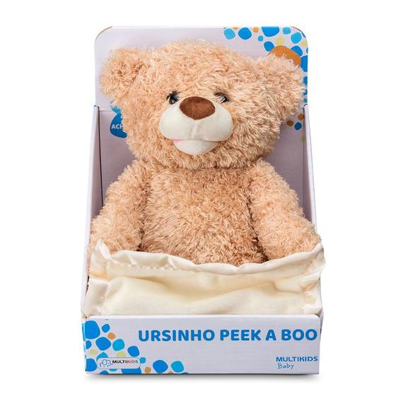 Imagem de Ursinho Pelúcia Interativo Esconde-Esconde Antialérgico Multikids Baby BR1441