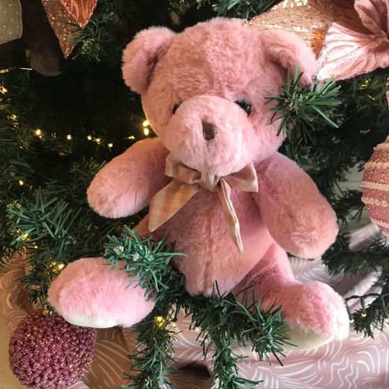 Imagem de Urso Com Laço Cor De Rosa 30cm Tok Da Casa-Pç