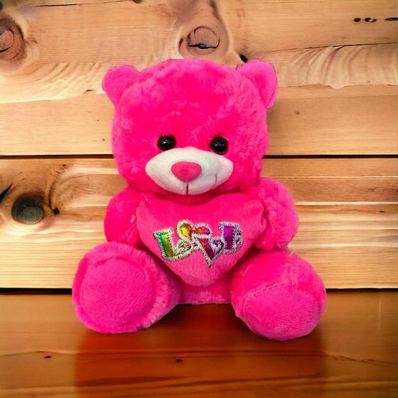 Imagem de Urso de Pelúcia com coração brinquedo super fofo 21 cm/s para cestas
