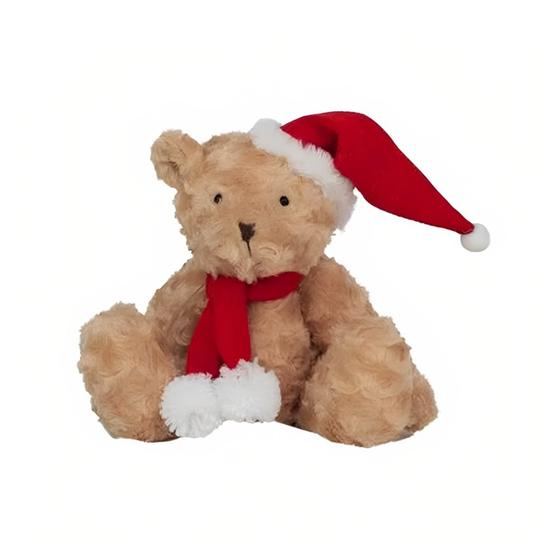 Imagem de Urso de Pelúcia com Gorro e Cachecol Vermelho - 33cm - 1 unidade - Cromus - Rizzo