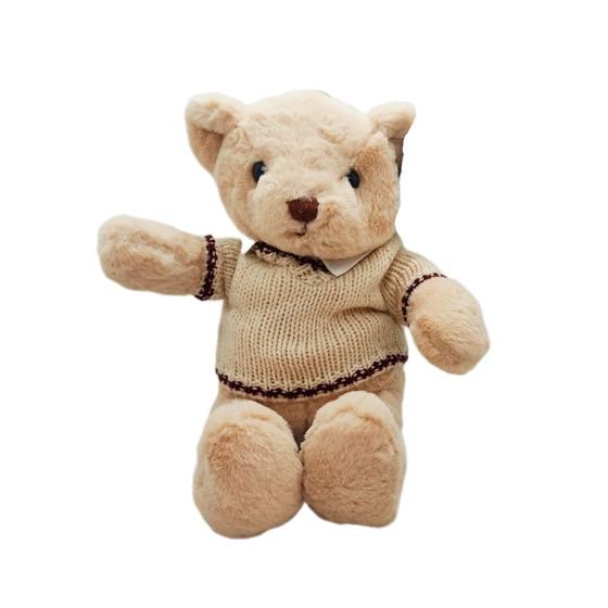 Imagem de Urso de Pelúcia com Roupa - Bege - 37cm - 1 unidade - Rizzo