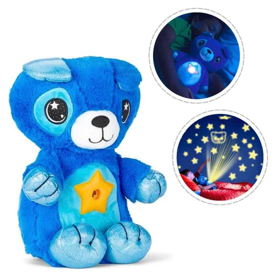 Imagem de Urso De Pelúcia Led Projetor Dormir Quarto Infantil Azul