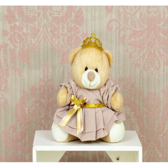 Imagem de URSO DE PELUCIA TEDDE 12 cm - PRINCESA PETIT