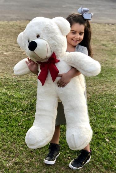 Imagem de Urso De Pelúcia Teddy Grande Com Laço 90cm Super Fofo