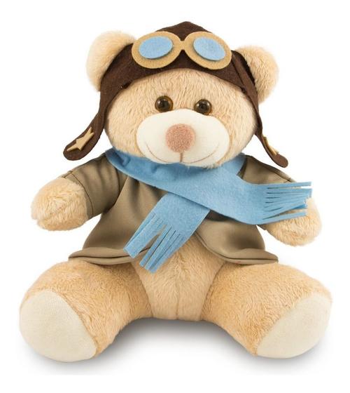 Imagem de Urso de Pelúcia - Ursinho Aviador  - Bege 30 cm - Toybrink