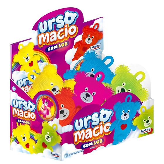 Imagem de Urso Macio com Luz de Apertar Anti Stress com alça