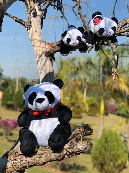 Imagem de Urso Panda Pelúcia Família C/3 Unidades Festa Novidade