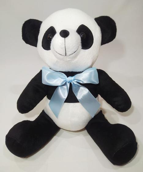 Imagem de Urso Panda Pelúcia Velboa 33cm Fofinho Com Laços Varias Cores