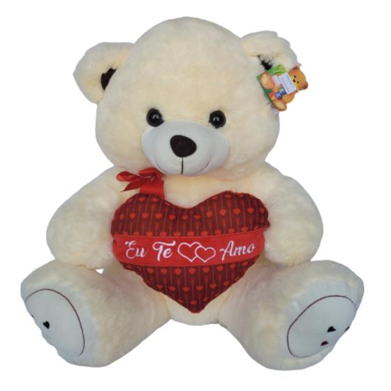 Imagem de Urso Pelúcia 48cm Sentado Coração Eu Te Amo FE7203 - Fizzy