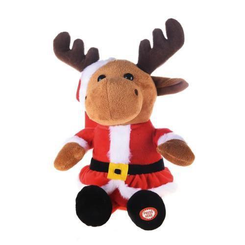 Imagem de Urso Rena Natal Animada Marrom Vermelho 30Cm 1111089 Cromus