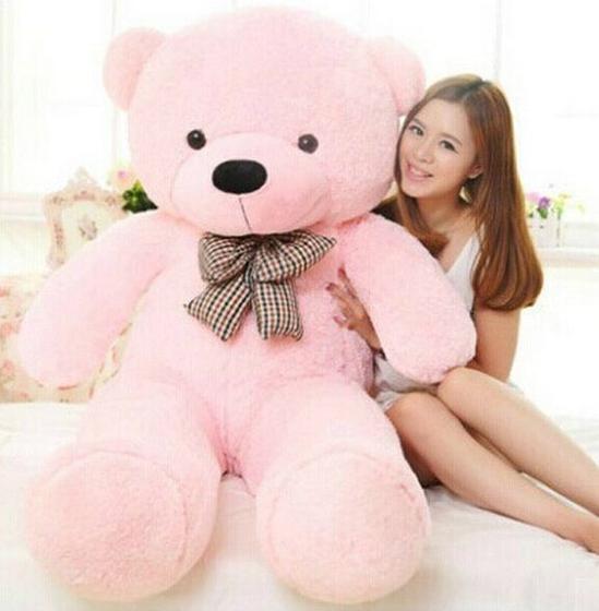 Imagem de Urso rosa de pelúcia gigante 140cm bicho de pelúcia grande