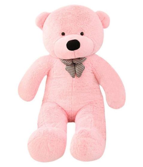 Imagem de Urso Rosa Gravatinha Pelúcia Gigante 1,4m 140cm Casa do Urso