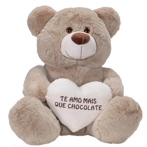 Imagem de Urso Ted Pelúcia 85cm Com Coração Bordado Presente