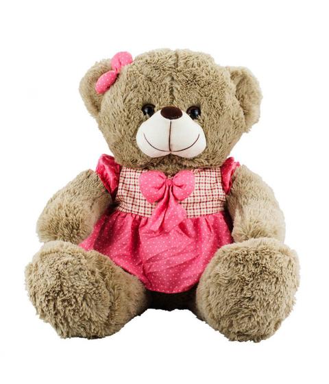 Imagem de Urso Vestido Pink Sentado 39cm - Pelúcia